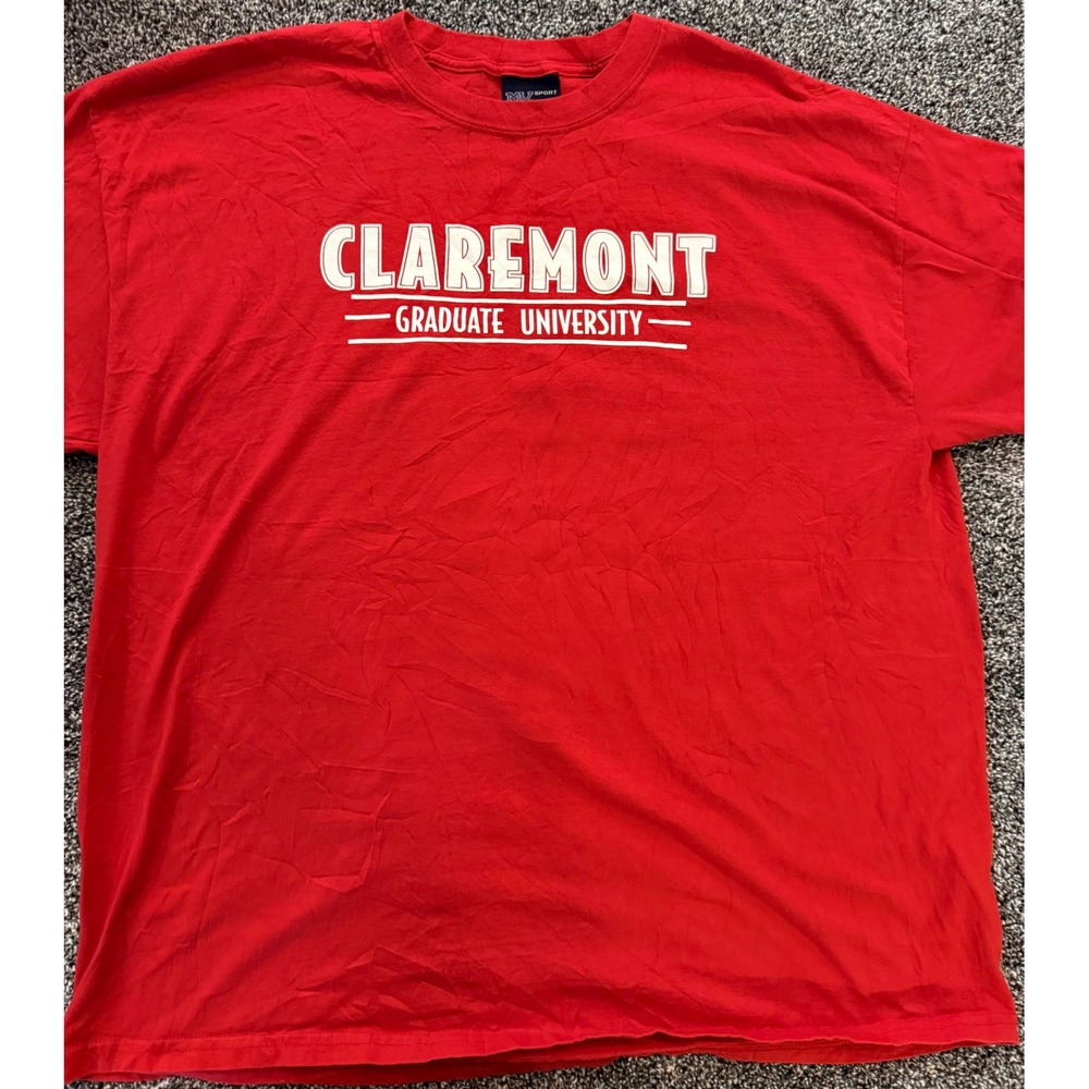 Vintage MV Sport Claremont Graduate‎ University T-Shirt Red XXL CGU California